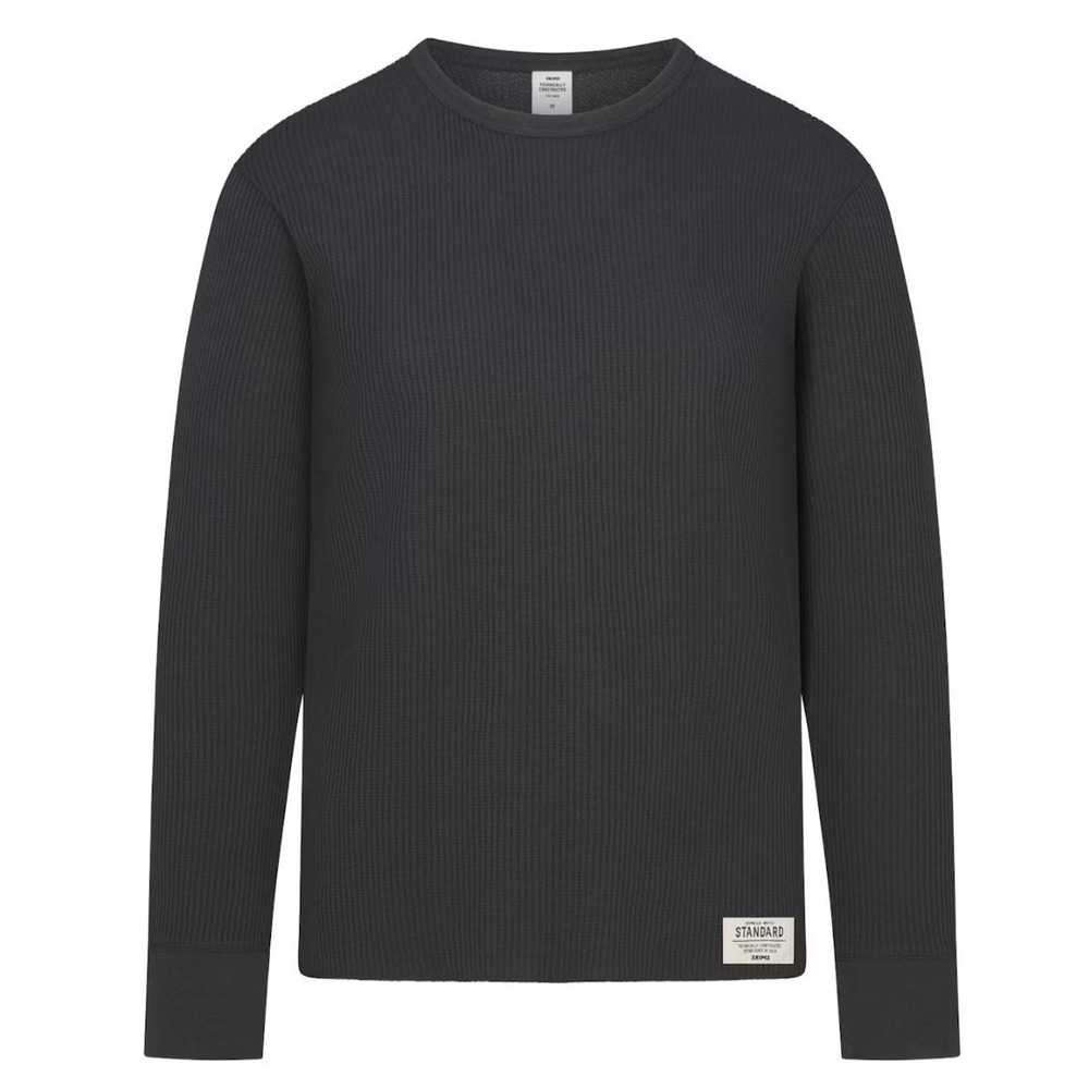 Skims Waffle Long Sleeve Top LS-LST-11006 Graphite Medium